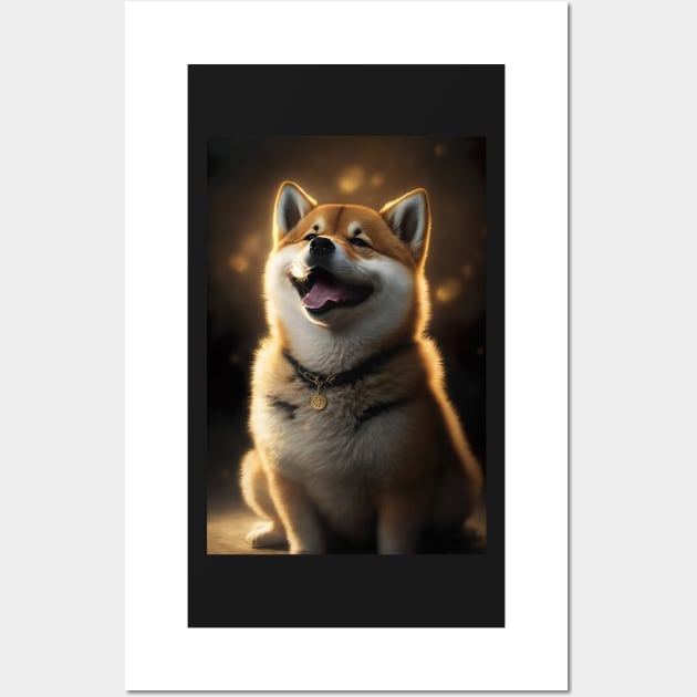 Happy Shiba Inu Dog Wall Art by KoolArtDistrict